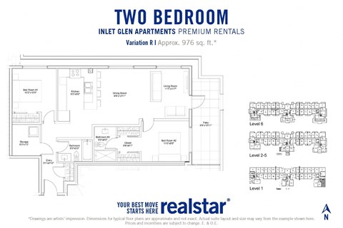 Inlet Glen Apartments in Port Moody, BC 2 bed 2 bath floor plan R