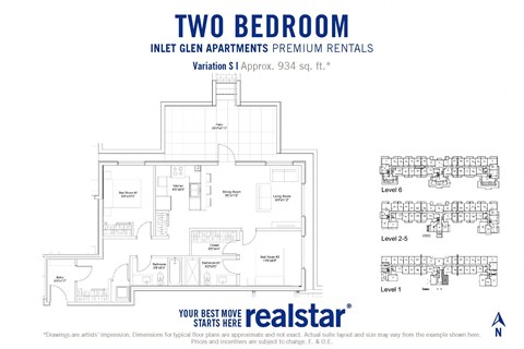 Inlet Glen Apartments in Port Moody, BC 2 bed 2 bath floor plan S