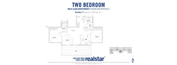 Inlet Glen Apartments in Port Moody, BC 2 bed 2 bath floor plan T