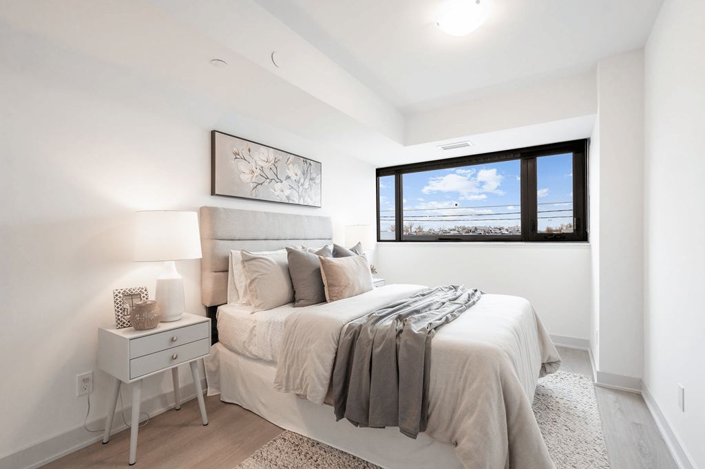 bedroom at Junction factory in Toronto ON