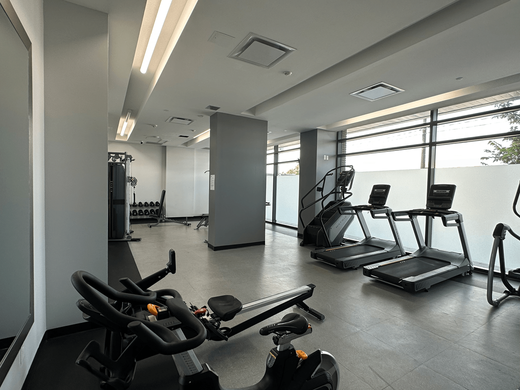 gym with equipment at Junction Factory in Toronto ON