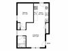 One bedroom, one bathroom apartment layout at Kelvingrove Apartments in East York, ON