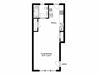 Bachelor, one bathroom apartment layout at Kelvingrove Apartments in East York, ON