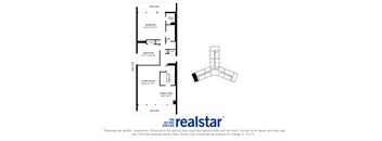 La Salle Towers two bedroom, one bathroom variation B layout in Burlington, ON