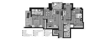 La Voile Pointe-Claire 2 bedroom 2 bathroom apartment floor plan in Pointe Claire, QC