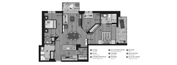 La Voile Pointe-Claire 2 bedroom 2 bathroom apartment floor plan in Pointe-Claire, QC