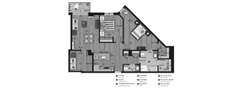 La Voile Pointe-Claire 2 bedroom 2 bathroom apartment floor plan in Pointe Claire, QC