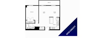 Laura Secord Apartments 1 bedroom, 1 bathroom standard floor plan in Niagara Falls, ON