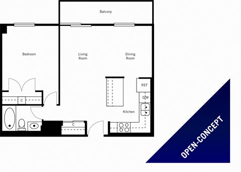 Laura Secord Apartments 1 bedroom, 1 bathroom standard floor plan in Niagara Falls, ON