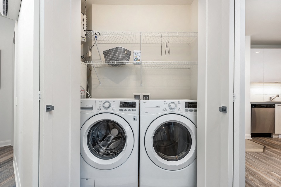 In-suite laundry at Le Saint-Laurent Apartments in Brossard