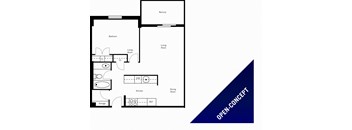 Linden Court Apartments 1 bedroom, 1 bathroom open-concept floor plan - variation A in St. Catharines, ON