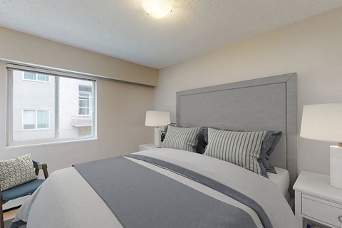 Linwood Court in Burnaby, BC brightly lit bedroom