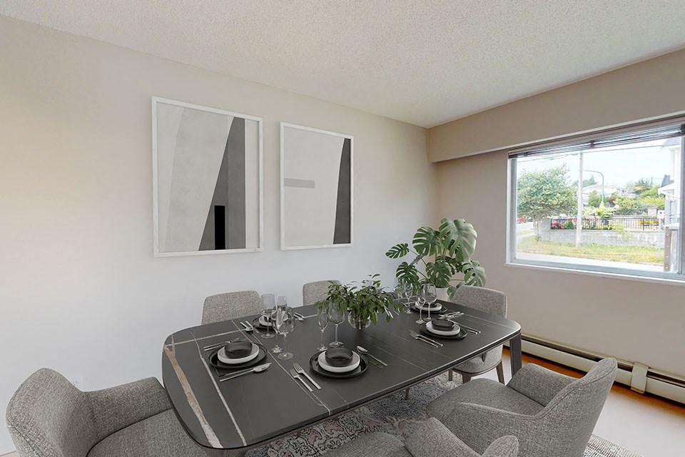 Linwood Court in Burnaby, BC well lit dining room