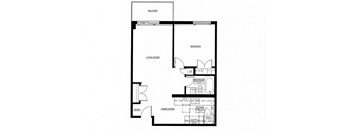 Lord Simcoe in Niagara Falls, ON renovated 1 bedroom floor plan