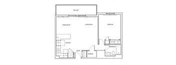 Lorneville Apartments in Cornwall, ON 1 bed 1 bath floor plan B