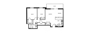 Lorneville Apartments in Cornwall, ON 2 bed 1 bath floor plan B