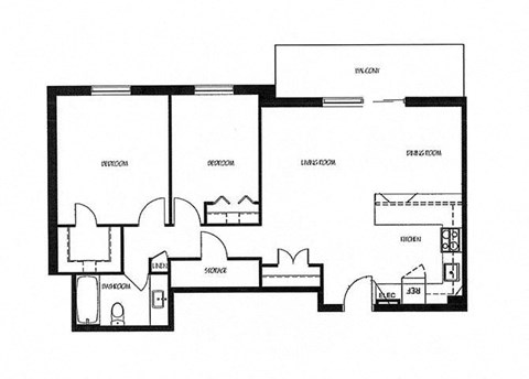 Lorneville Apartments in Cornwall, ON 2 bed 1 bath floor plan B