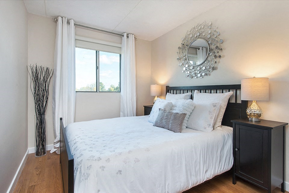 Second bedroom in a 2 bedroom, open-concept premium suite at Lorneville Apartments in Cornwall, ON