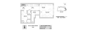 Lumineau in Sherbrooke, QC 1 bed 1 bath floorplan A