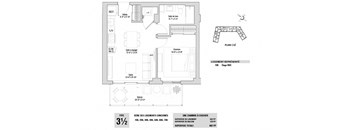 Lumineau in Sherbrooke, QC 1 bed 1 bath floorplan C