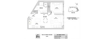 Lumineau in Sherbrooke, QC 1 bed 1 bath floorplan I