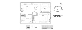 Lumineau in Sherbrooke, QC 1 bed 1 bath floorplan J