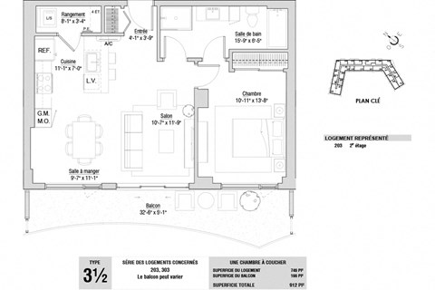 Lumineau in Sherbrooke, QC 1 bed 1 bath floorplan N