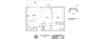 Lumineau in Sherbrooke, QC 1 bed 1 bath floorplan O