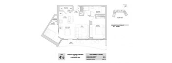 Lumineau in Sherbrooke, QC 2 bed 1 bath floorplan A