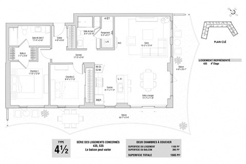 Lumineau in Sherbrooke, QC 2 bed 2 bath floorplan B