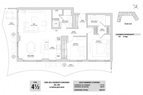 Lumineau in Sherbrooke, QC 2 bed 2 bath floorplan C
