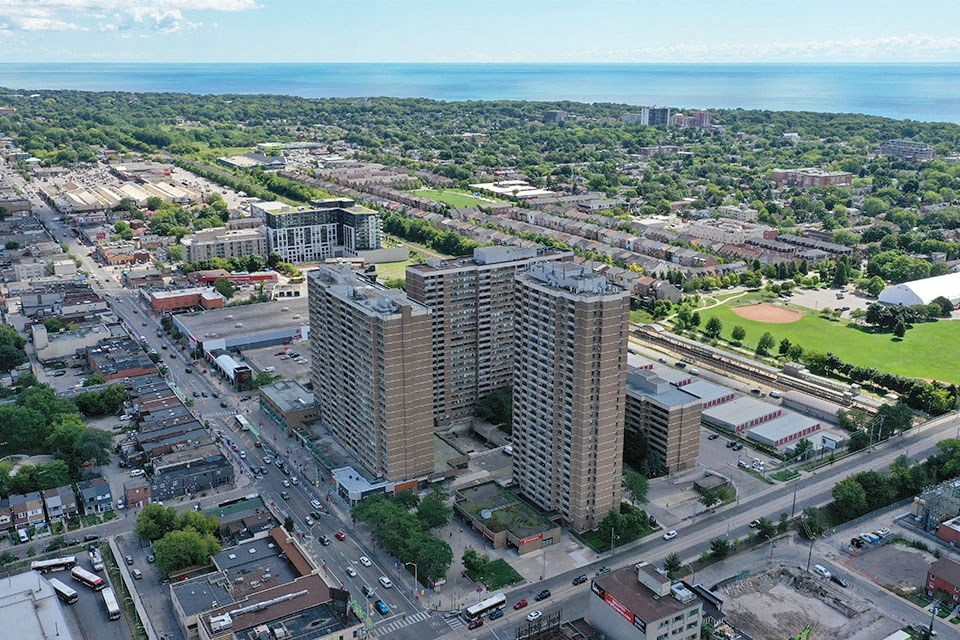 Main Square exterior image of building with view of the waterfront in Toronto, ON