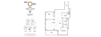 A floor plan for the Marc Hagall Apartments shows apartment layouts and dimensions.