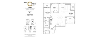 A floor plan for a property named Marc Hagall shows the layout of the rooms.