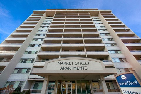 Market Street Apartments image of exterior of front entrance in Hamilton, ON