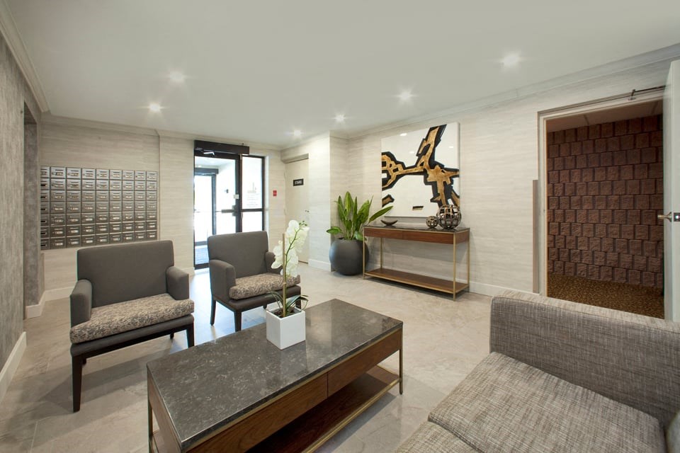 Marlan Towers stylish lobby in Owen Sound, ON