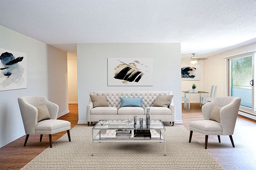 Marlan Towers in Owen Sound, ON bright, spacious living room with stylish furniture