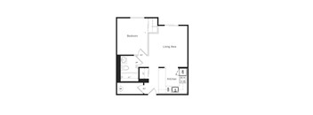 One bedroom, one bathroom apartment variation B at Mary Street Apartments in Whitby, ON