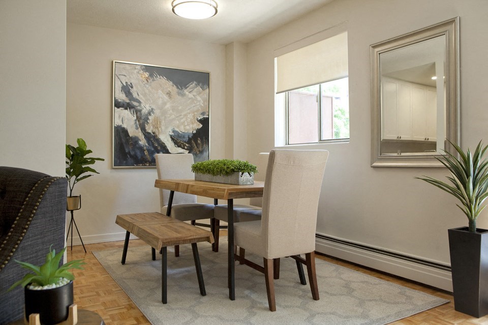 Millside Apartments in MIlton, ON dining room with window