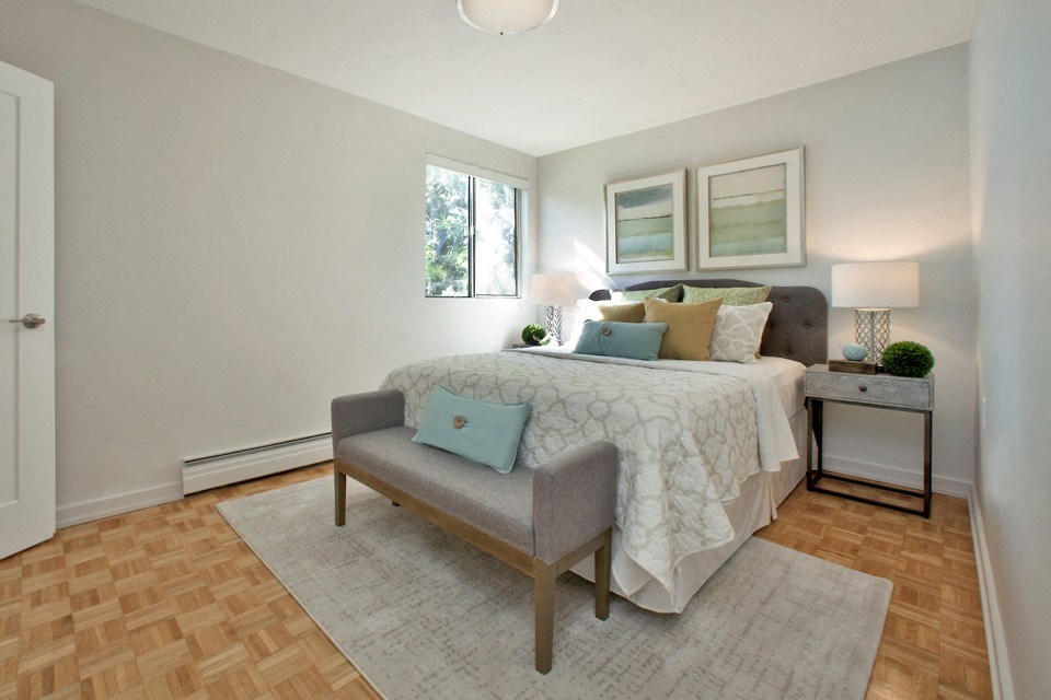 Millside Apartments master bedroom in Milton, ON