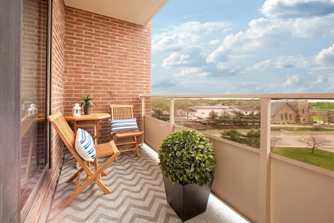 Millside Towers charming balcony with view of surrounding area in Milton, ON