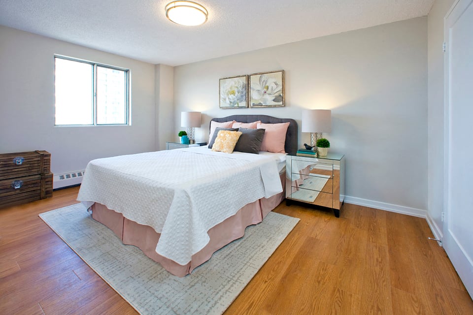 Millside Tower spacious bedroom in Milton, ON