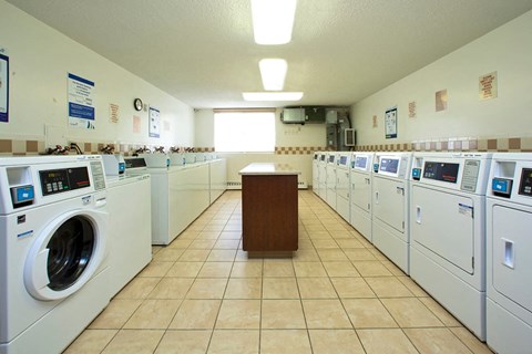Millside Towers on-site laundry facility in Milton, ON