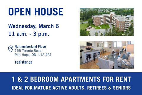 an open house with apartments for rent at the open house