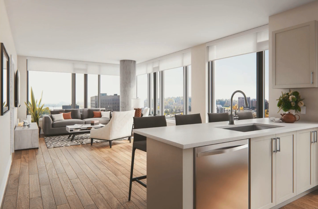 Nuovo in Ottawa, ON floor to ceiling windows throughout living area