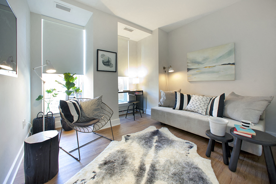 Nuovo spacious living room with vinyl plank floors