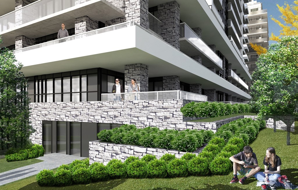 One225 York Mills building exterior rendering featuring balconies in Toronto, ON