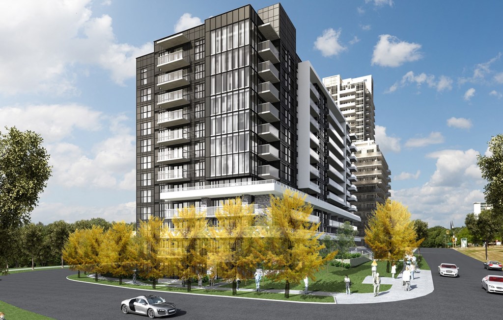 One225 York Mills building exterior rendering featuring landscaping in Toronto, ON
