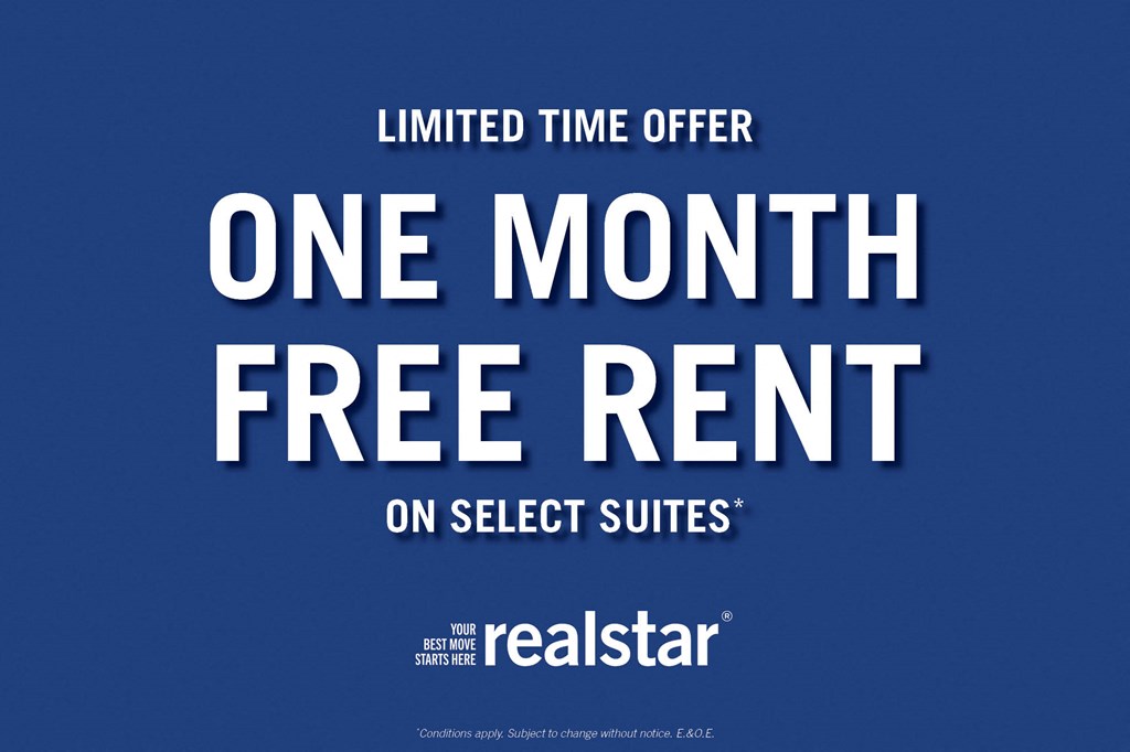 one month free rent incentive at Brockville Apartments in Brockville ON