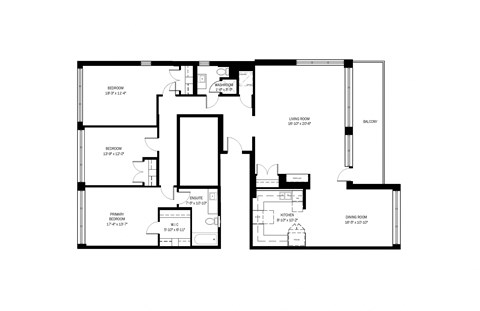 Park Towers 3 bedroom, 2 bathroom in London, Ontario floor plan